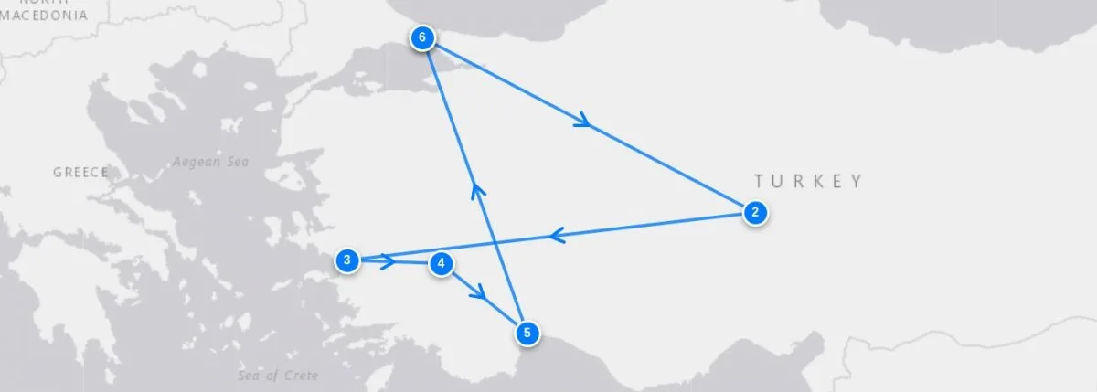 Turkish Dreams route map